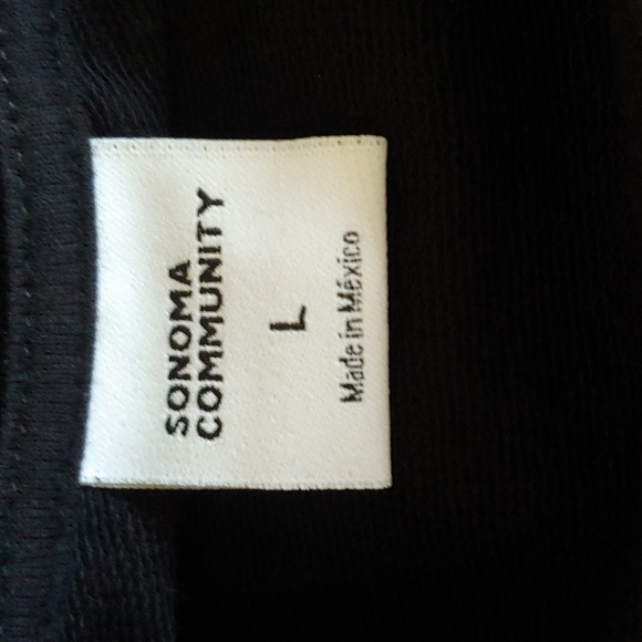 Ladies Cropped Happy Face Sweatshirt in Black-Large - Picture 7 of 8